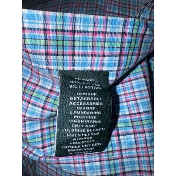 Lauren Ralph Lauren Plaid Button Down Dress Shirt Size 18 36/37 - Picture 5 of 5
